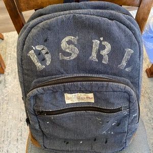 Denim and supply Ralph Lauren distressed paint splatter denim leather backpack .